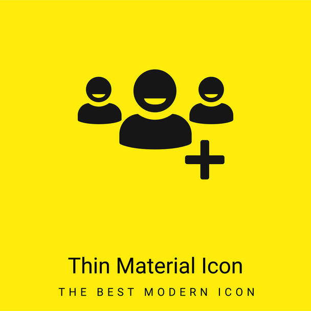 Add Users Interface Symbol minimal bright yellow material icon - Vector, Image