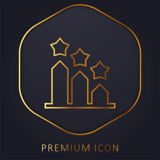 Barre Graphique ligne d'or logo premium ou icône - Vecteur, image