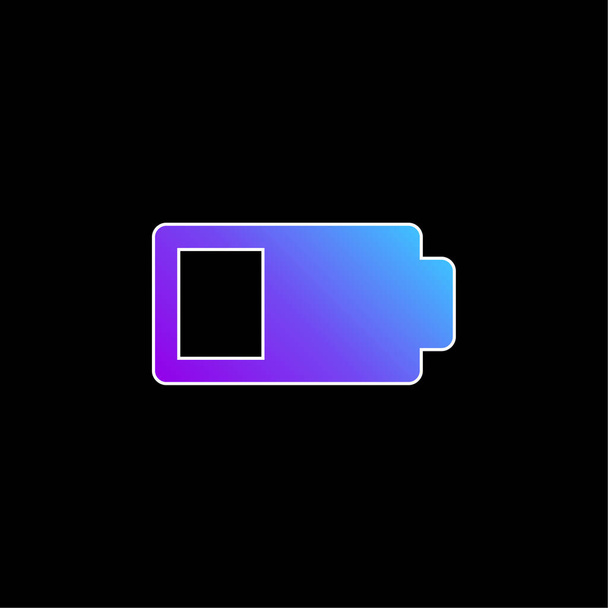 Battery Status Sign With Less Than Half Energy Charge blue gradient vector icon - Vector, Image