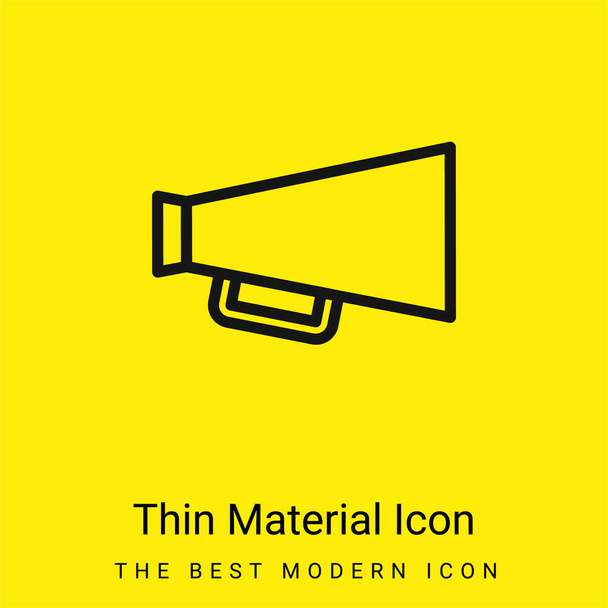 Große Megaphone minimales leuchtend gelbes Materialsymbol - Vektor, Bild
