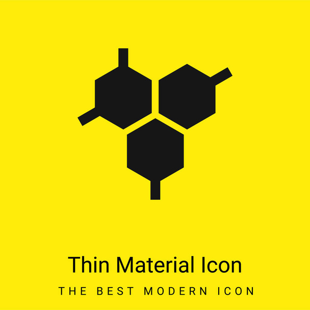 Biológiai Molekula minimális fényes sárga anyag ikon - Vektor, kép