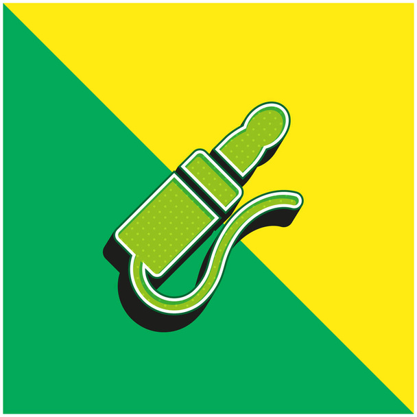 Audio Jack Verde e amarelo moderno logotipo vetor 3d ícone - Vetor, Imagem