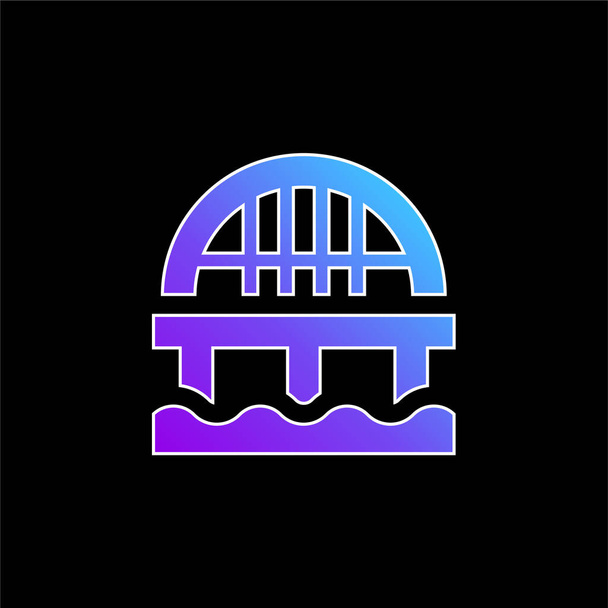 Ícone de vetor gradiente azul ponte - Vetor, Imagem