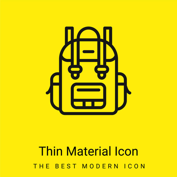 Plecak minimalna jasnożółta ikona materiału - Wektor, obraz