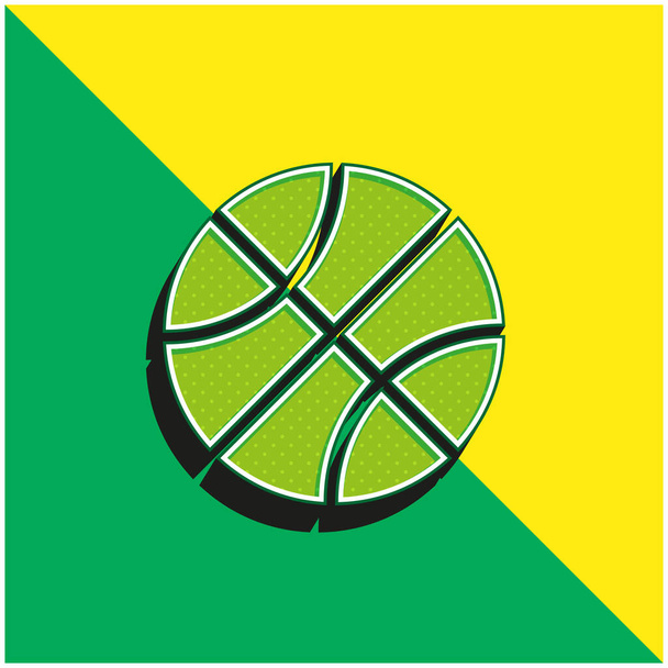 Basketball Grünes und gelbes modernes 3D-Vektor-Symbol-Logo - Vektor, Bild