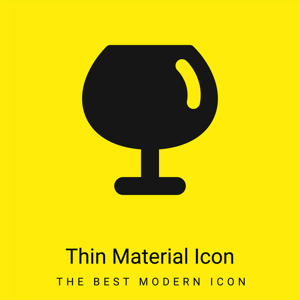 Gran copa de vino mínimo icono de material amarillo brillante - Vector, imagen
