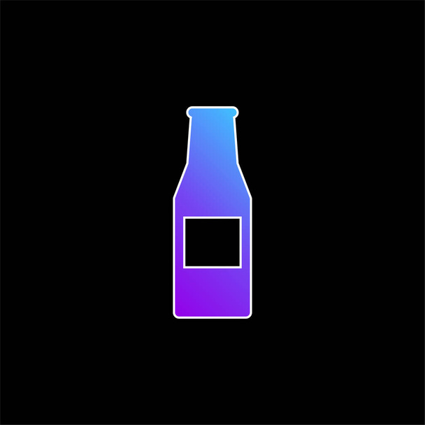 Bouteille de bière icône vectorielle dégradé bleu - Vecteur, image