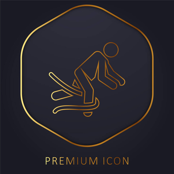 Accident ligne d'or logo premium ou icône - Vecteur, image