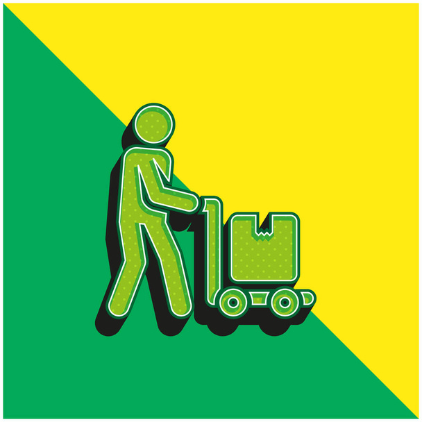 Logo vectoriel 3d moderne vert et jaune de l'aéroport - Vecteur, image