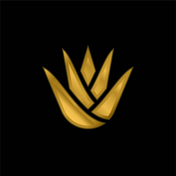 Agave banhado a ouro ícone metálico ou vetor logotipo - Vetor, Imagem
