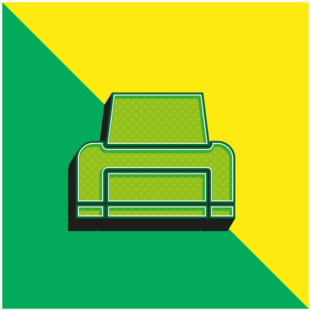 Czarna drukarka Zielona i żółta nowoczesna ikona wektora 3D - Wektor, obraz