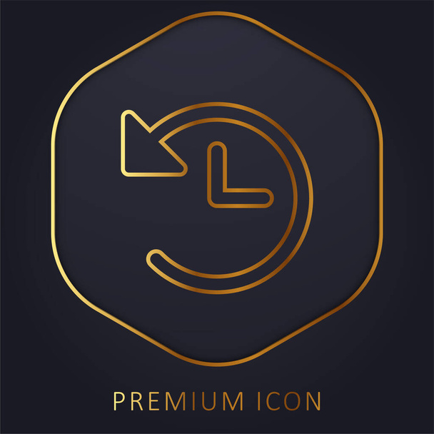 Terug Pijl gouden lijn premium logo of pictogram - Vector, afbeelding