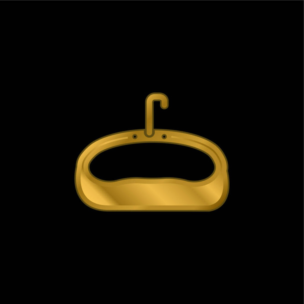 Cuarto de baño fregadero chapado en oro icono metálico o logo vector - Vector, Imagen