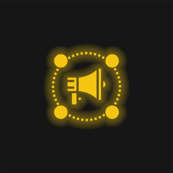 Affilié Marketing jaune brillant icône néon - Vecteur, image