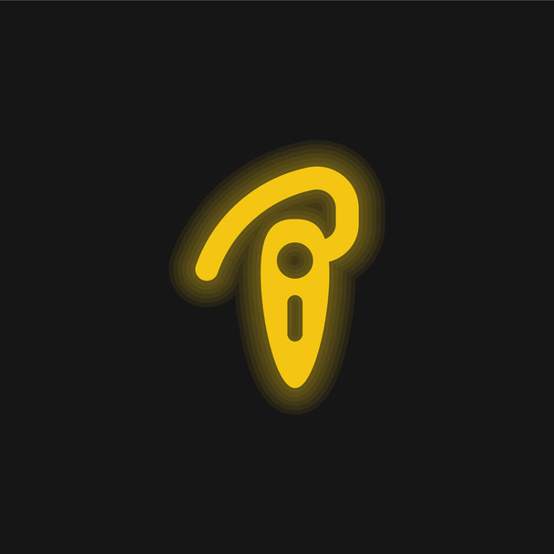 ブルートゥー接続黄色の輝くネオンアイコン - ベクター画像