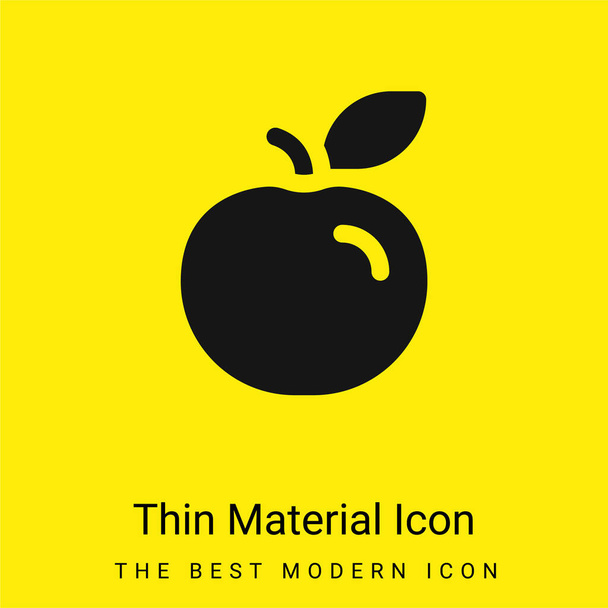 Apple minimal leuchtend gelbes Material Symbol - Vektor, Bild