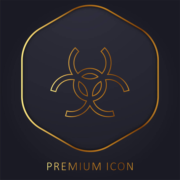 Logo lub ikona złotej linii Biohazard - Wektor, obraz