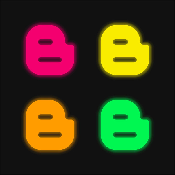 Big Blogger Logo vier Farben leuchtenden Neon-Vektor-Symbol - Vektor, Bild