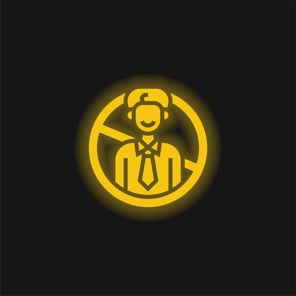 Blacklist yellow glowing neon icon - Vector, Image