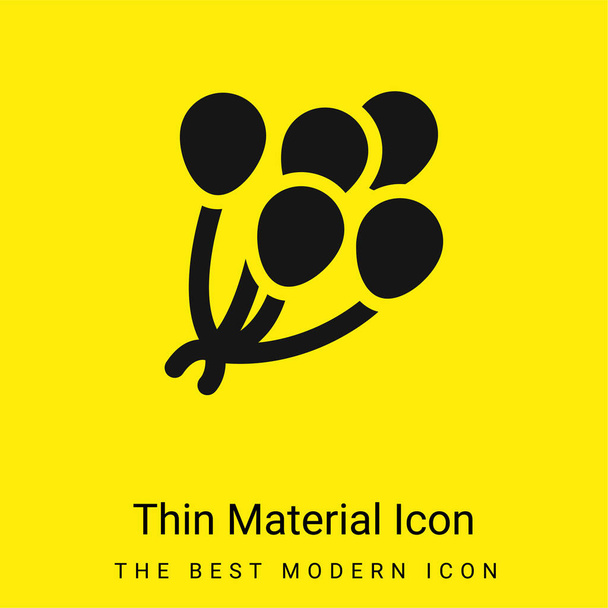 Ballons minime icône de matériau jaune vif - Vecteur, image
