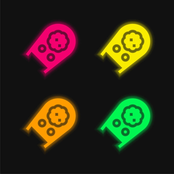 Ícone de vetor de néon brilhante de quatro cores Boron Dala - Vetor, Imagem