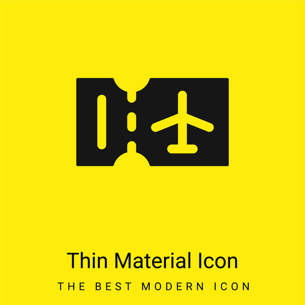 Carte d'embarquement icône matérielle jaune vif minimale - Vecteur, image