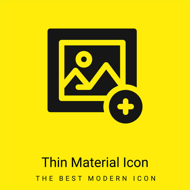 Aggiungi immagine icona minimale materiale giallo brillante - Vettoriali, immagini