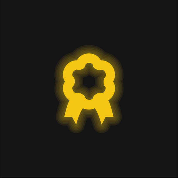 Ödül sarı parlak neon simgesi - Vektör, Görsel