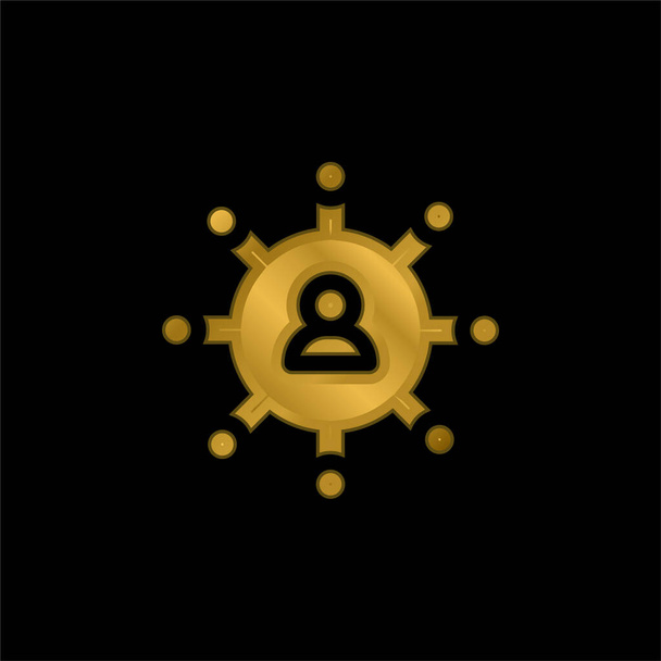 Boss chapado en oro icono metálico o logo vector - Vector, Imagen