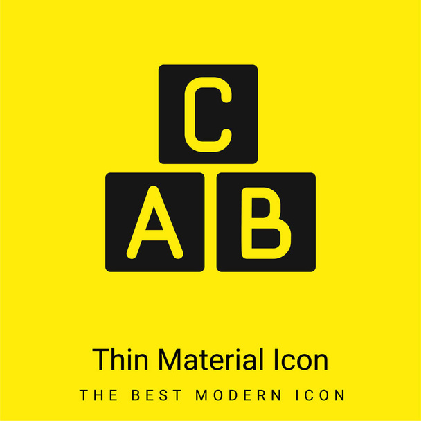 ABC Blocks minimal bright yellow material icon - Vector, Image