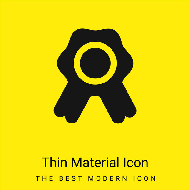 Insignia con cinta mínima icono de material amarillo brillante - Vector, imagen