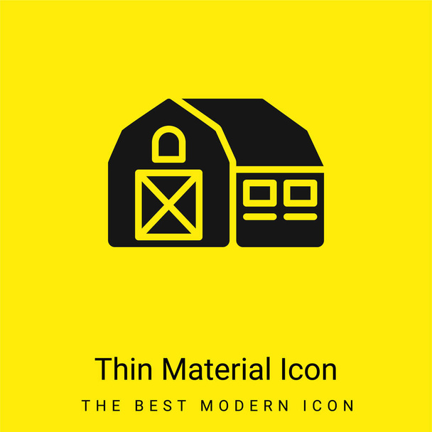 Barn minimal bright yellow material icon - Vector, Image