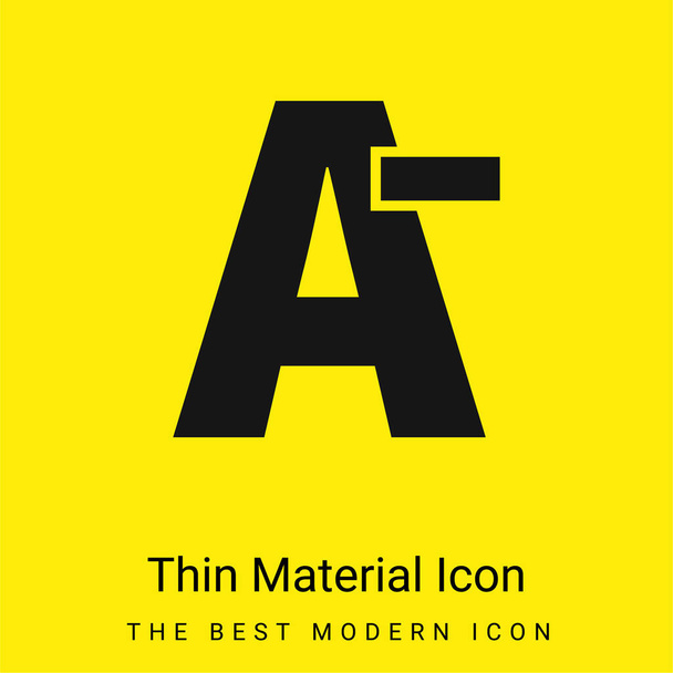 A Minus Result minimal bright yellow material icon - Vector, Image