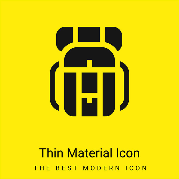 Rugzak minimaal helder geel materiaal icoon - Vector, afbeelding