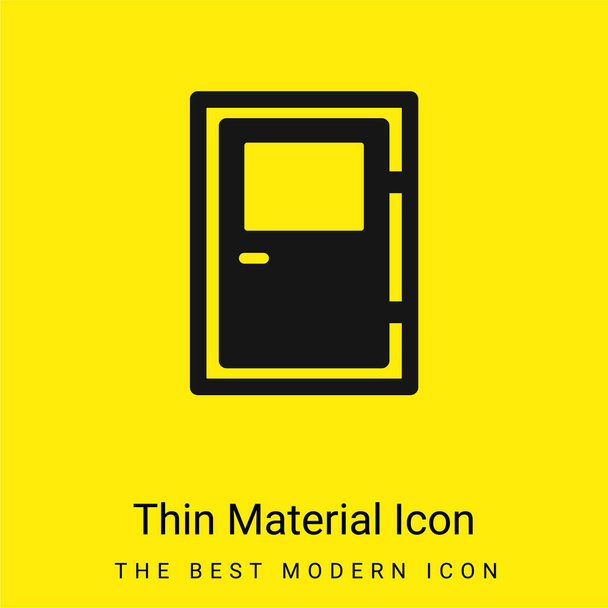 Big Door minimális fényes sárga anyag ikon - Vektor, kép