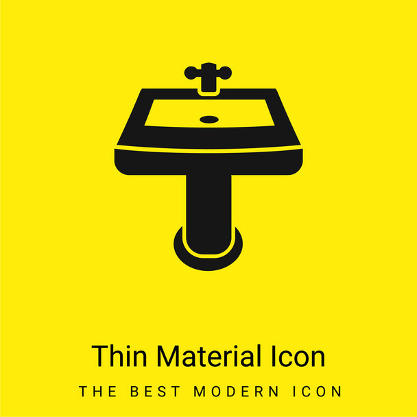 Waschbecken minimale helle gelbe Material Symbol - Vektor, Bild