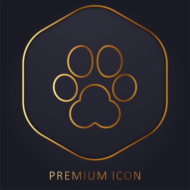 Logotipo o icono premium de línea dorada Animal Track - Vector, imagen