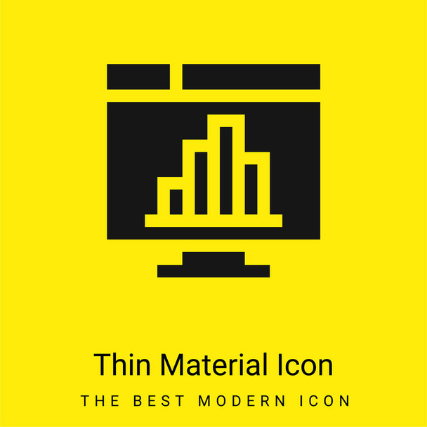 Bar Chart minimalna jasnożółta ikona materiału - Wektor, obraz