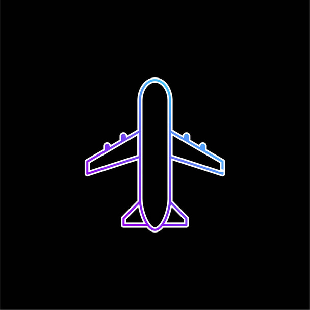 Repülőtéri jel kék gradiens vektor ikon - Vektor, kép