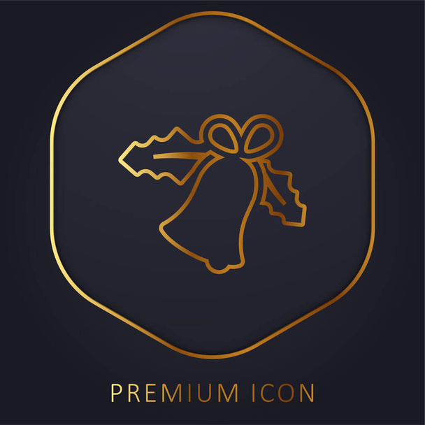 Bell linha dourada logotipo premium ou ícone - Vetor, Imagem