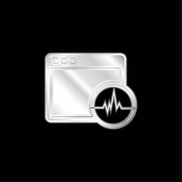 Activity Analysis In A Command Window silver plated metallic icon - Vector, Image