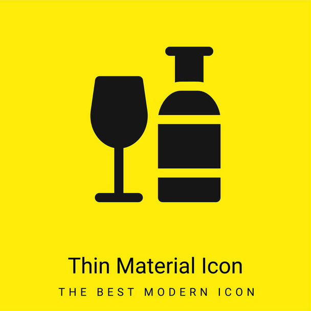 Minimalna jasnożółta ikona alkoholu - Wektor, obraz