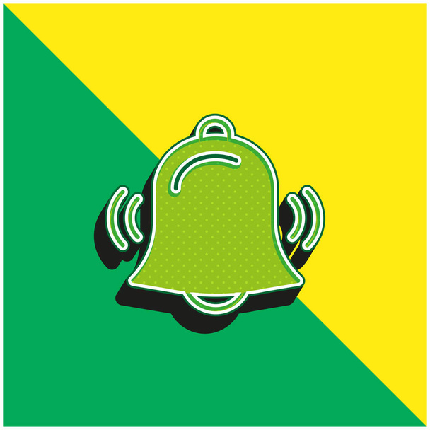 Riasztás Zöld és sárga modern 3D vektor ikon logó - Vektor, kép