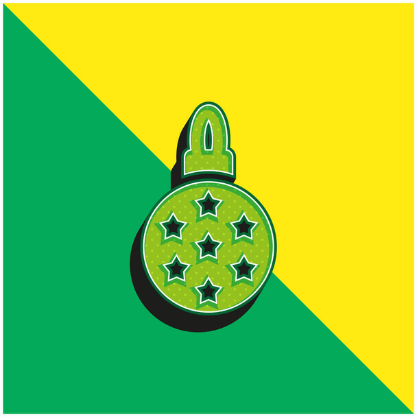 Bauble Logo vectoriel 3D moderne vert et jaune - Vecteur, image