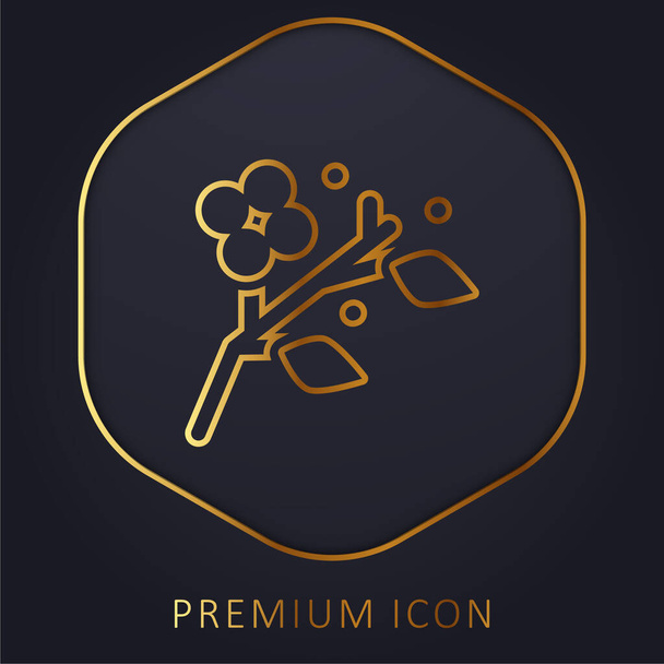 Blossom ligne d'or logo premium ou icône - Vecteur, image