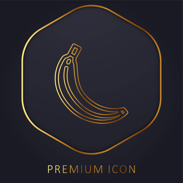 Μπανάνα χρυσή γραμμή πριμοδότηση λογότυπο ή εικονίδιο - Διάνυσμα, εικόνα