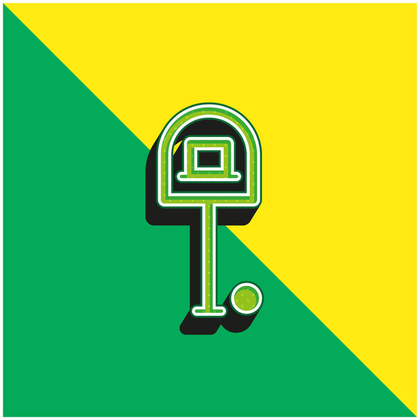 Baloncesto verde y amarillo moderno vector 3d logotipo del icono - Vector, Imagen