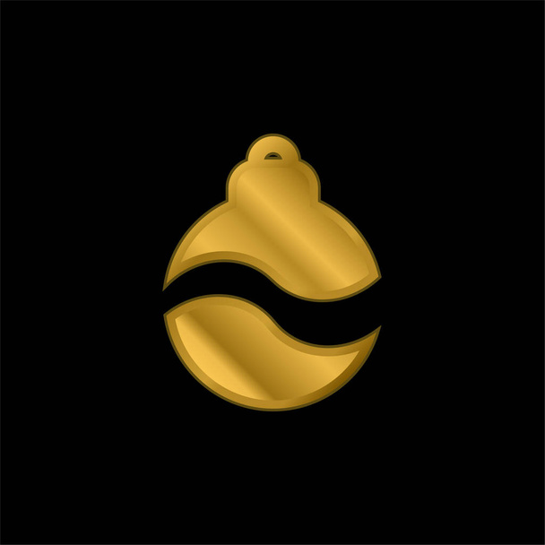Bauble chapado en oro icono metálico o logo vector - Vector, Imagen