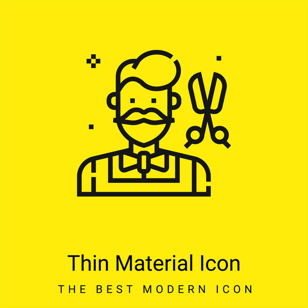 Barber minimal bright yellow material icon - Vector, Image