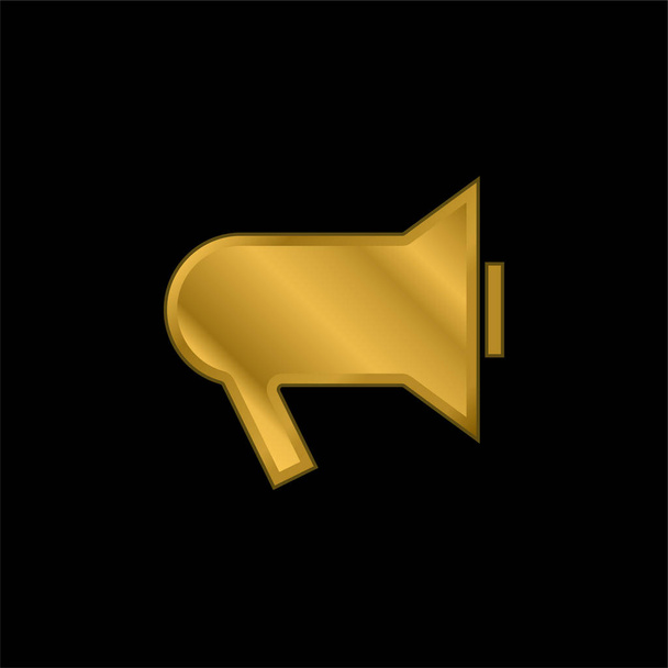 Black Hand Speaker gold plated metalic icon or logo vector - Vector, Image